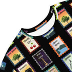 Black Michigan cities postage stamps T-shirt dress by La Vie Bien