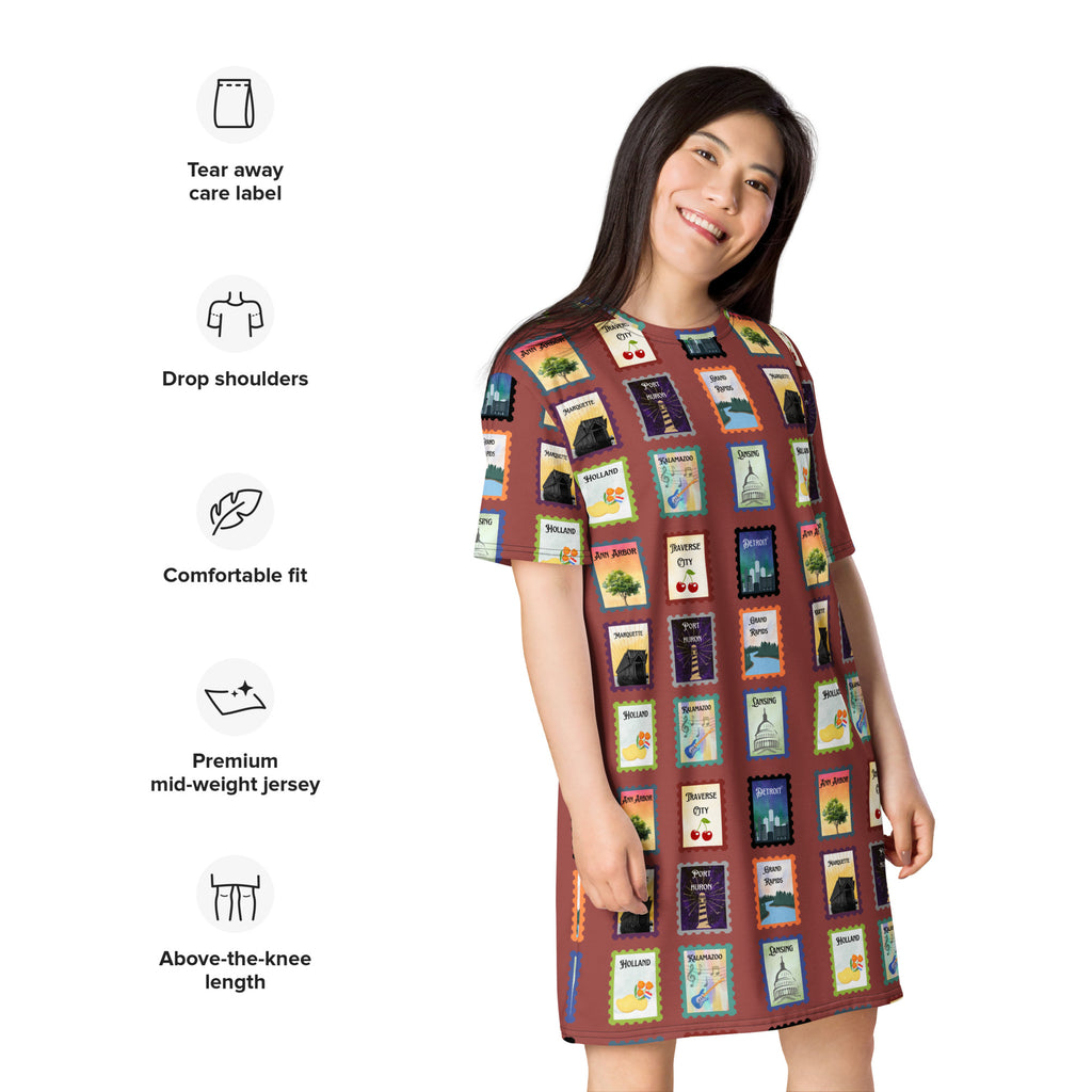 Michigan cities T-shirt dress