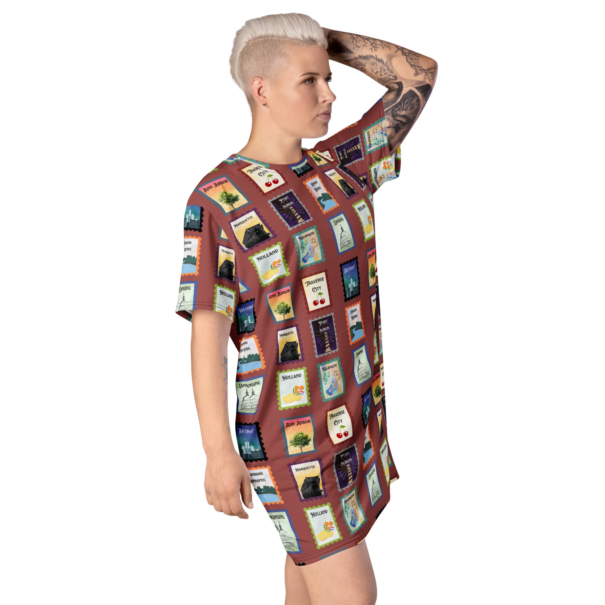 Michigan cities T-shirt dress