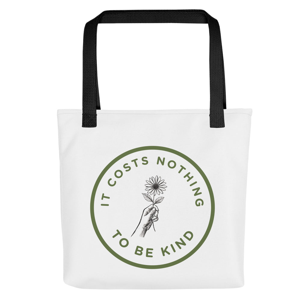It costs nothing to be kind tote bag - La Vie Bien - Cheerful Home Goods - Home goods positivity - It costs nothing to be kind