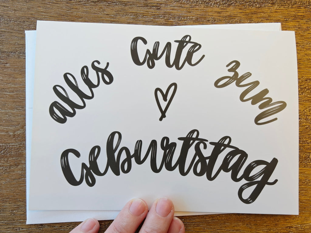 Alles Gute zum Geburtstag modern black and white Birthday Greeting Cards - German - single or set Paper products La Vie Bien Alles Gute zum Geburtstag modern black and white Birthday Greeting Cards - German - single or set