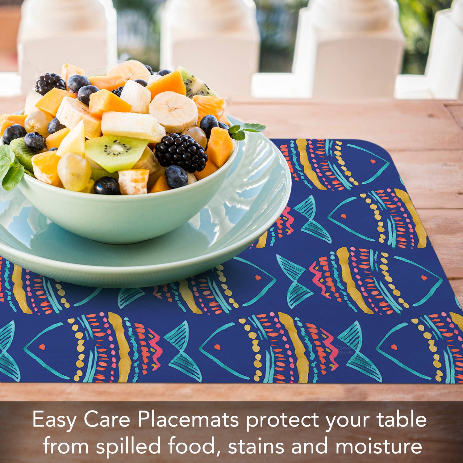 Along The Coast Reversible Rectangular Plastic Placemat La Vie Bien Along The Coast Reversible Rectangular Plastic Placemat