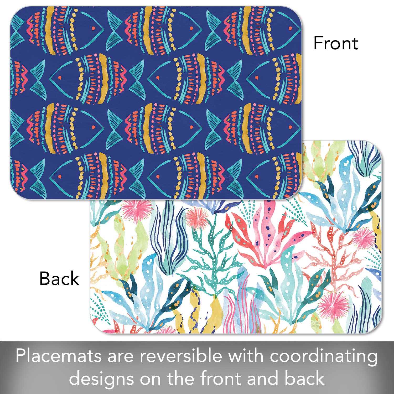 Along The Coast Reversible Rectangular Plastic Placemat La Vie Bien Along The Coast Reversible Rectangular Plastic Placemat