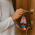 Alphabet Letter Embroidered Boho Keychain | Bag Charm - Mexico Keychains La Vie Bien Alphabet Letter Embroidered Boho Keychain | Bag Charm - Mexico