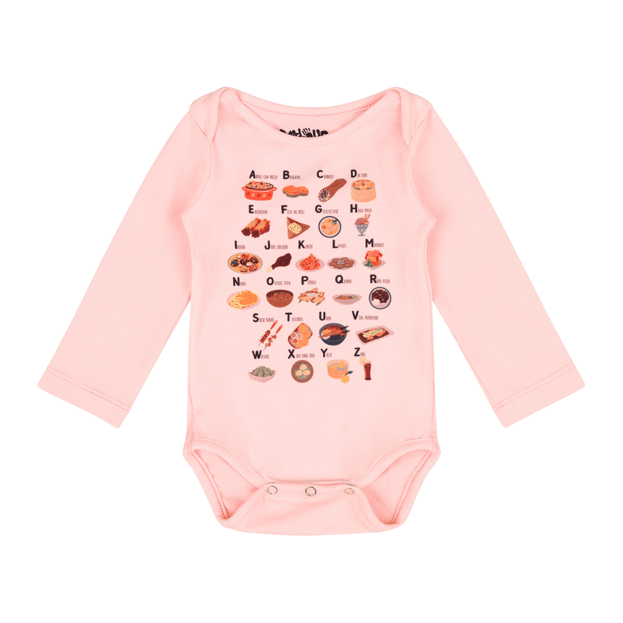 Alphabet Long Sleeve Baby Bodysuit | Multicultural Kids Wear