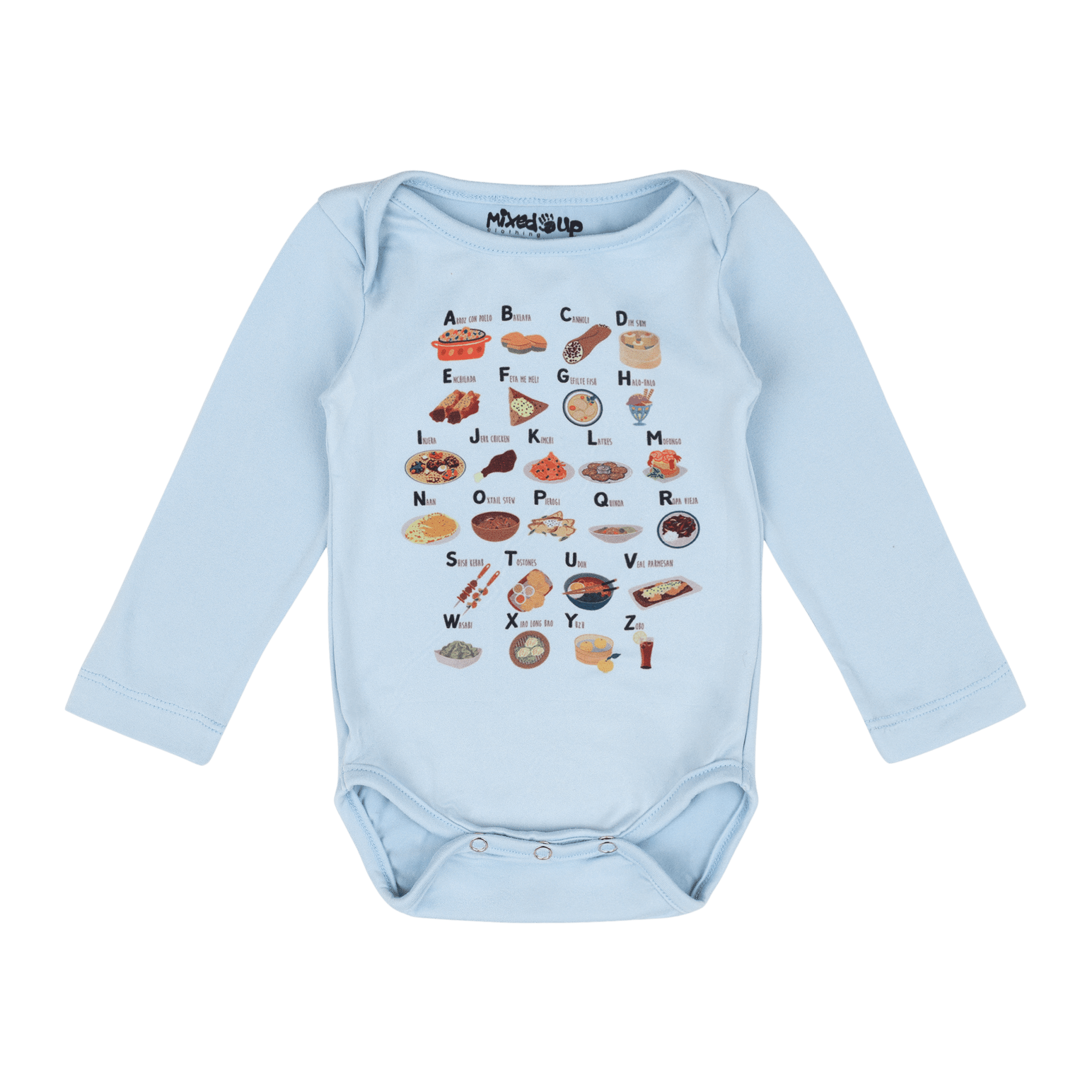 Alphabet Long Sleeve Baby Bodysuit | Multicultural Kids Wear