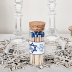Am Yisrael Chai Hebrew Glass Match Jar Strength & Pride La Vie Bien Am Yisrael Chai Hebrew Glass Match Jar