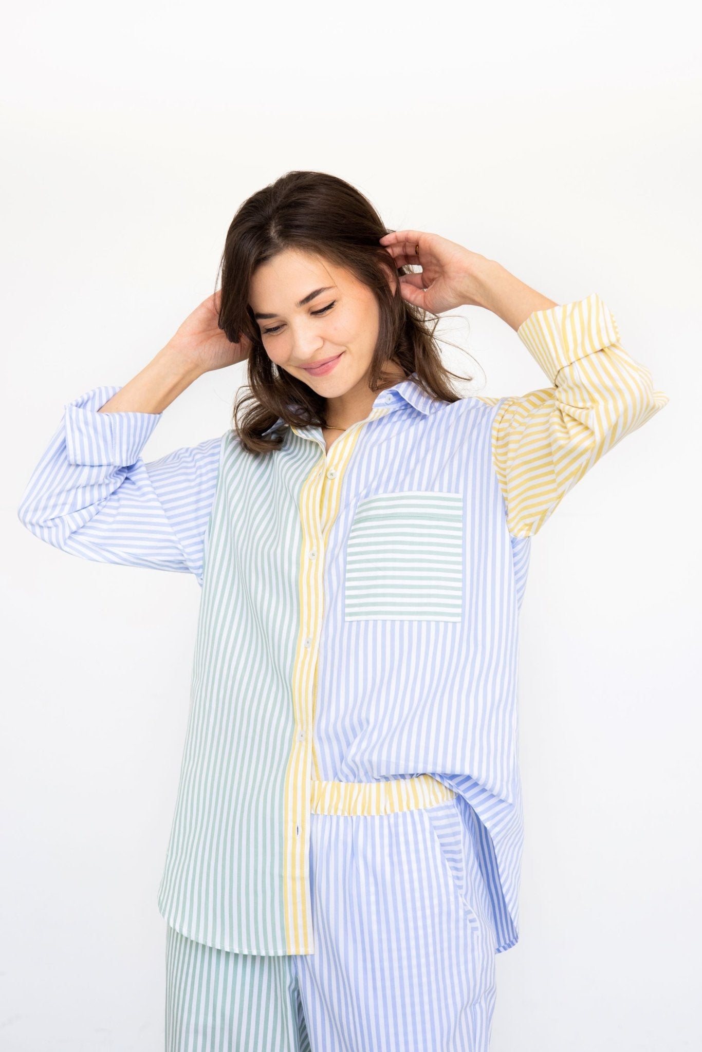 Amalfi Stripes Resort Full Length Set PAJAMAS La Vie Bien Amalfi Stripes Resort Full Length Set