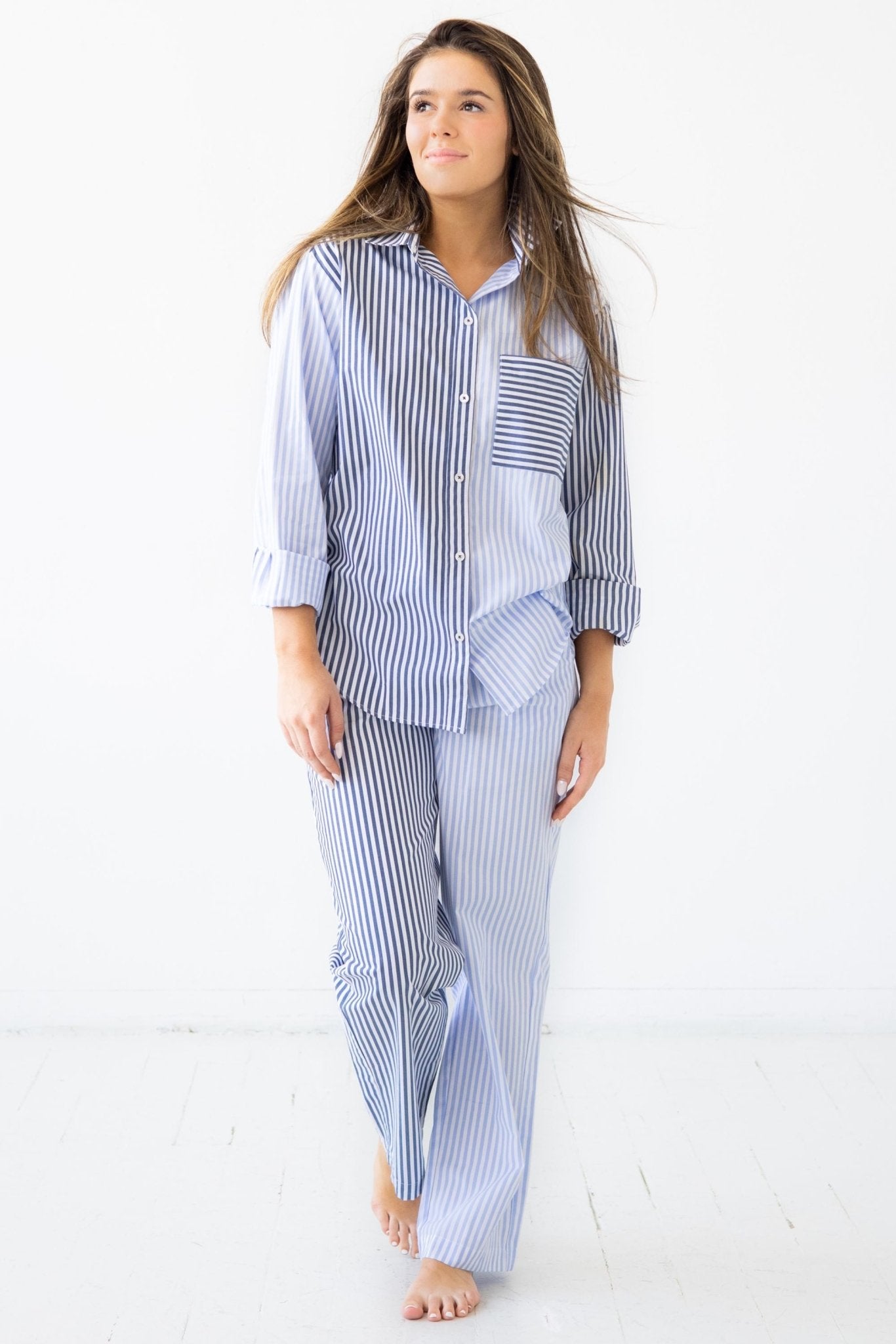 Amalfi Stripes Resort Full Length Set PAJAMAS La Vie Bien Amalfi Stripes Resort Full Length Set