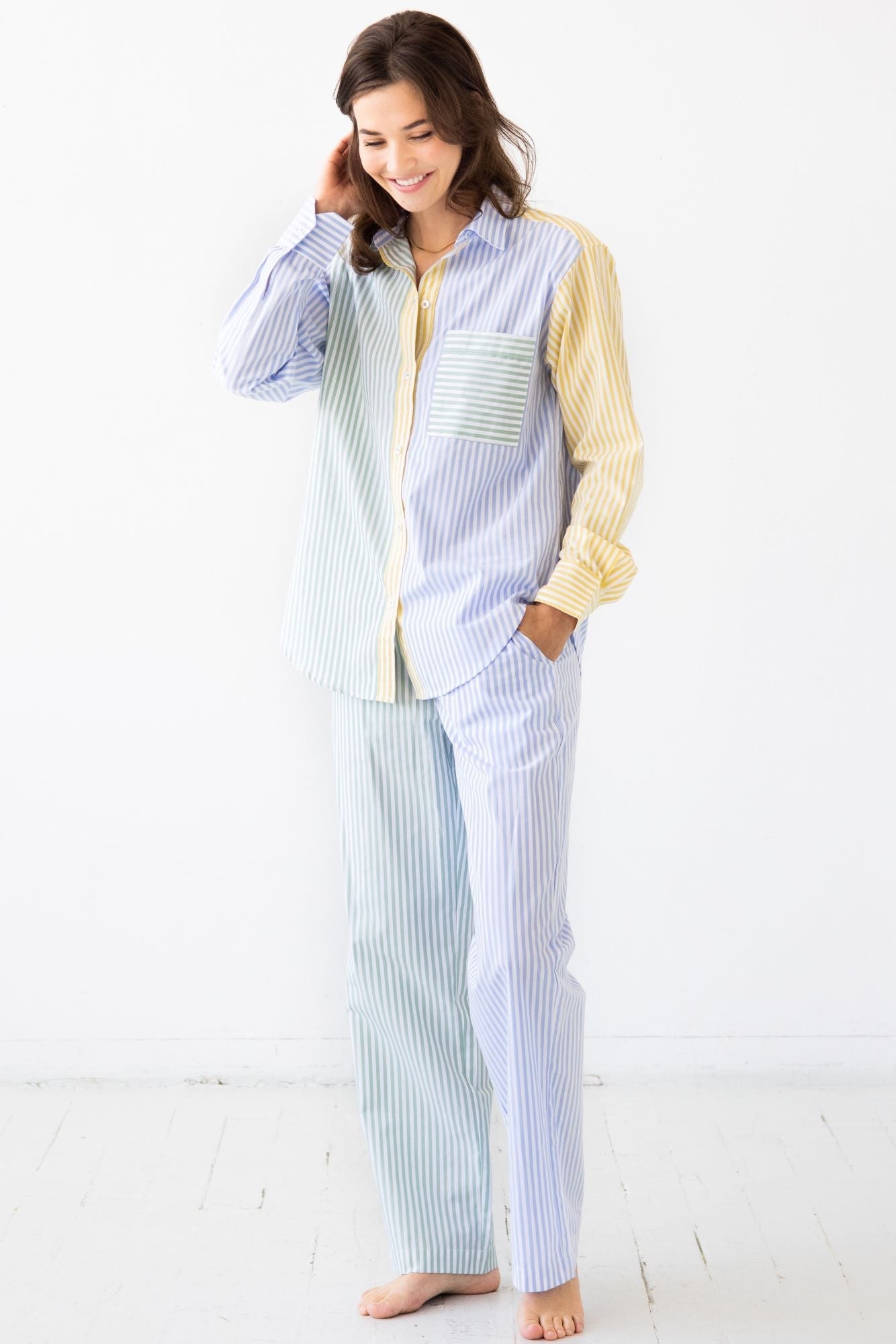Amalfi Stripes Resort Full Length Set PAJAMAS La Vie Bien Amalfi Stripes Resort Full Length Set