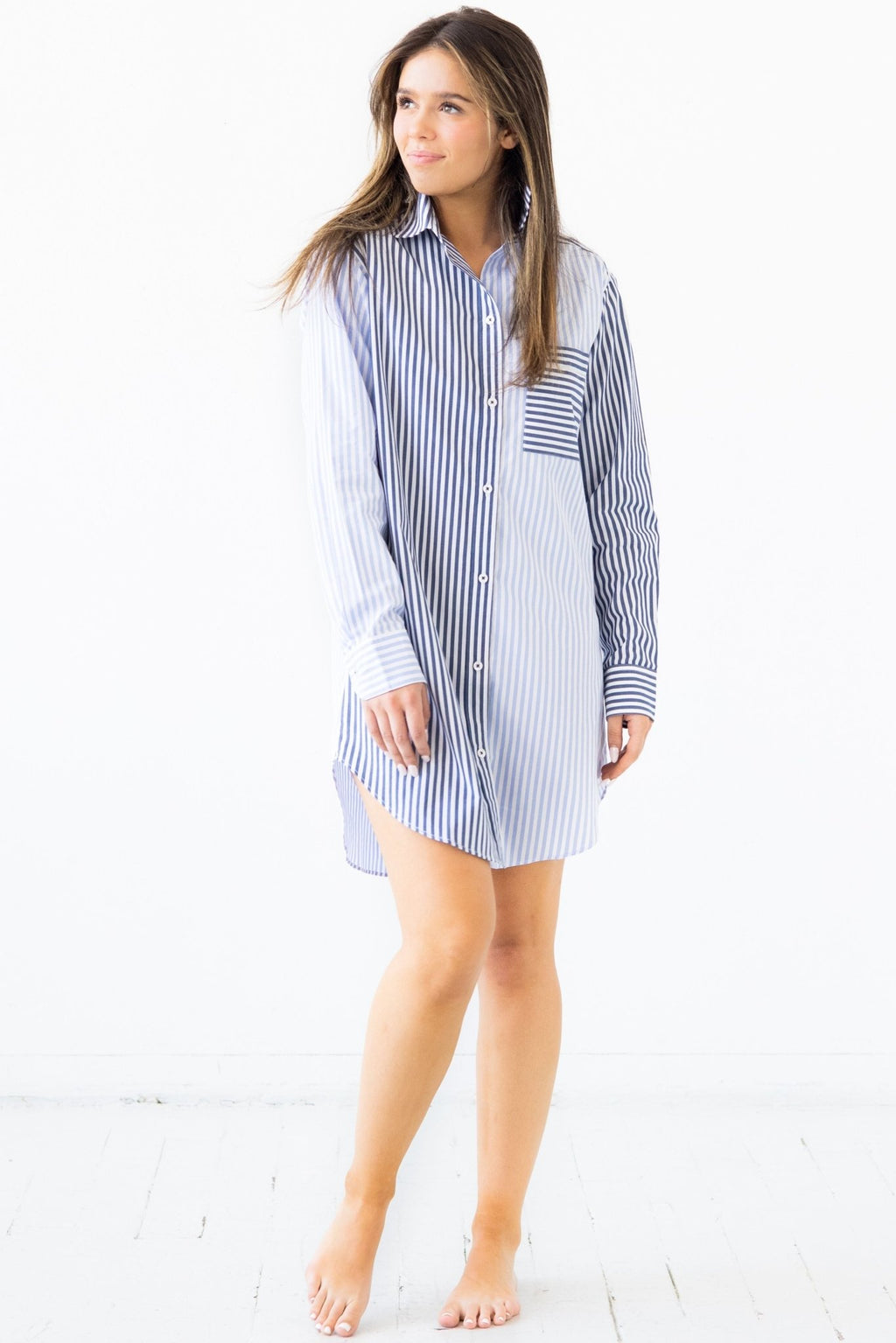 Amalfi Stripes Resort Shirt NIGHTSHIRTS La Vie Bien Amalfi Stripes Resort Shirt