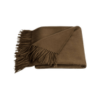 Amar Cocoa Camel Wool Throw Blanket