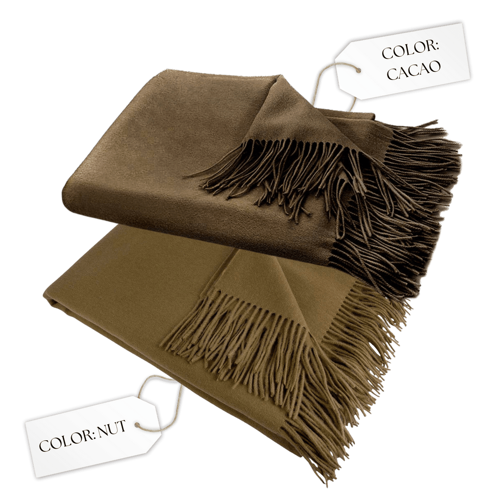 Amar Nut Camel Wool Throw Blanket