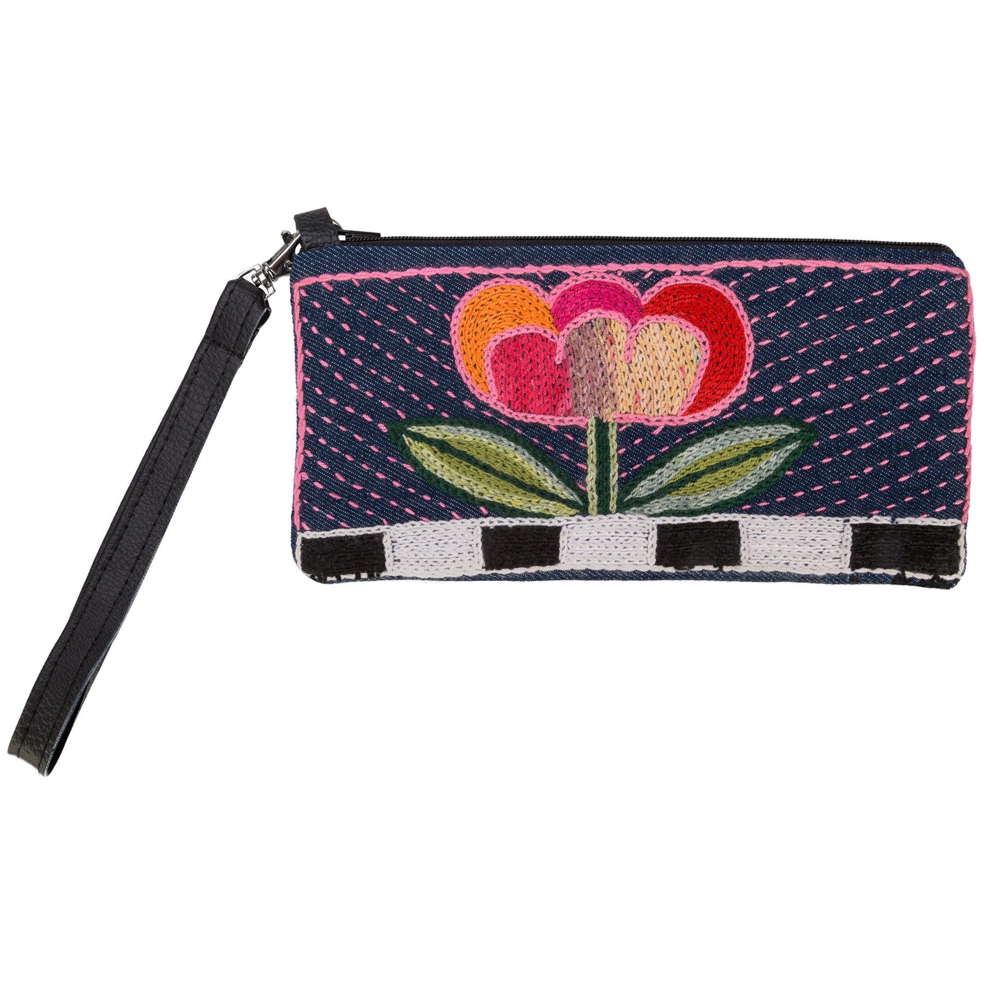 Amarasti Embroidered Wristlet Clutch & Wallets & Coin Bags La Vie Bien Amarasti Embroidered Wristlet