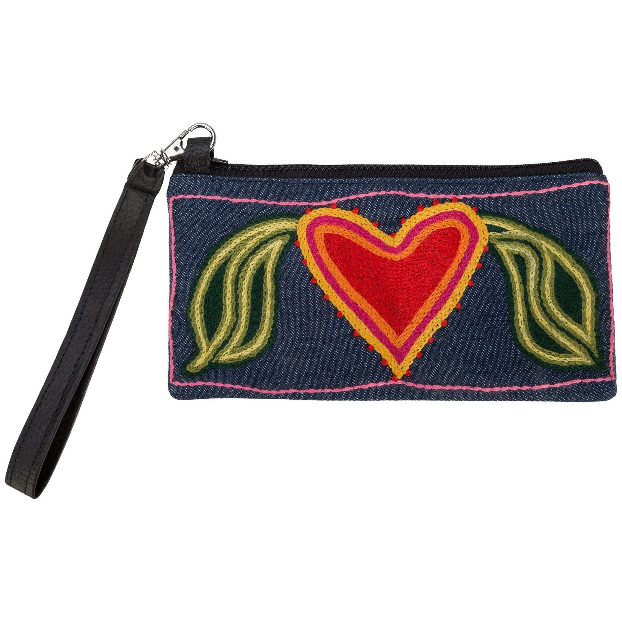 Amarasti Embroidered Wristlet Clutch & Wallets & Coin Bags La Vie Bien Amarasti Embroidered Wristlet