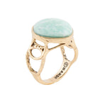 Blue Amazonite and Golden Bronze Circle Dance Ring by Barse Jewelry