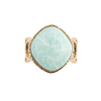 Blue Amazonite and Golden Bronze Circle Dance Ring by Barse Jewelry