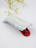 Amelia Lace and Linen Hair Clip by Ash & Rose