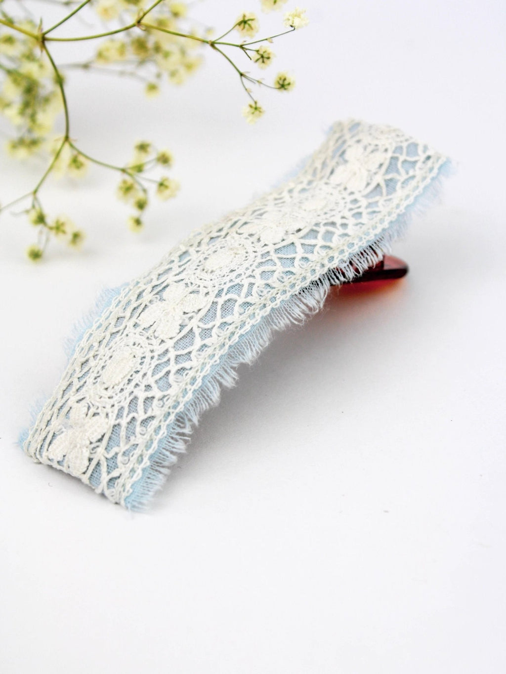 Amelia Lace and Linen Hair Clip by Ash & Rose