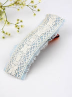 Amelia Lace and Linen Hair Clip by Ash & Rose