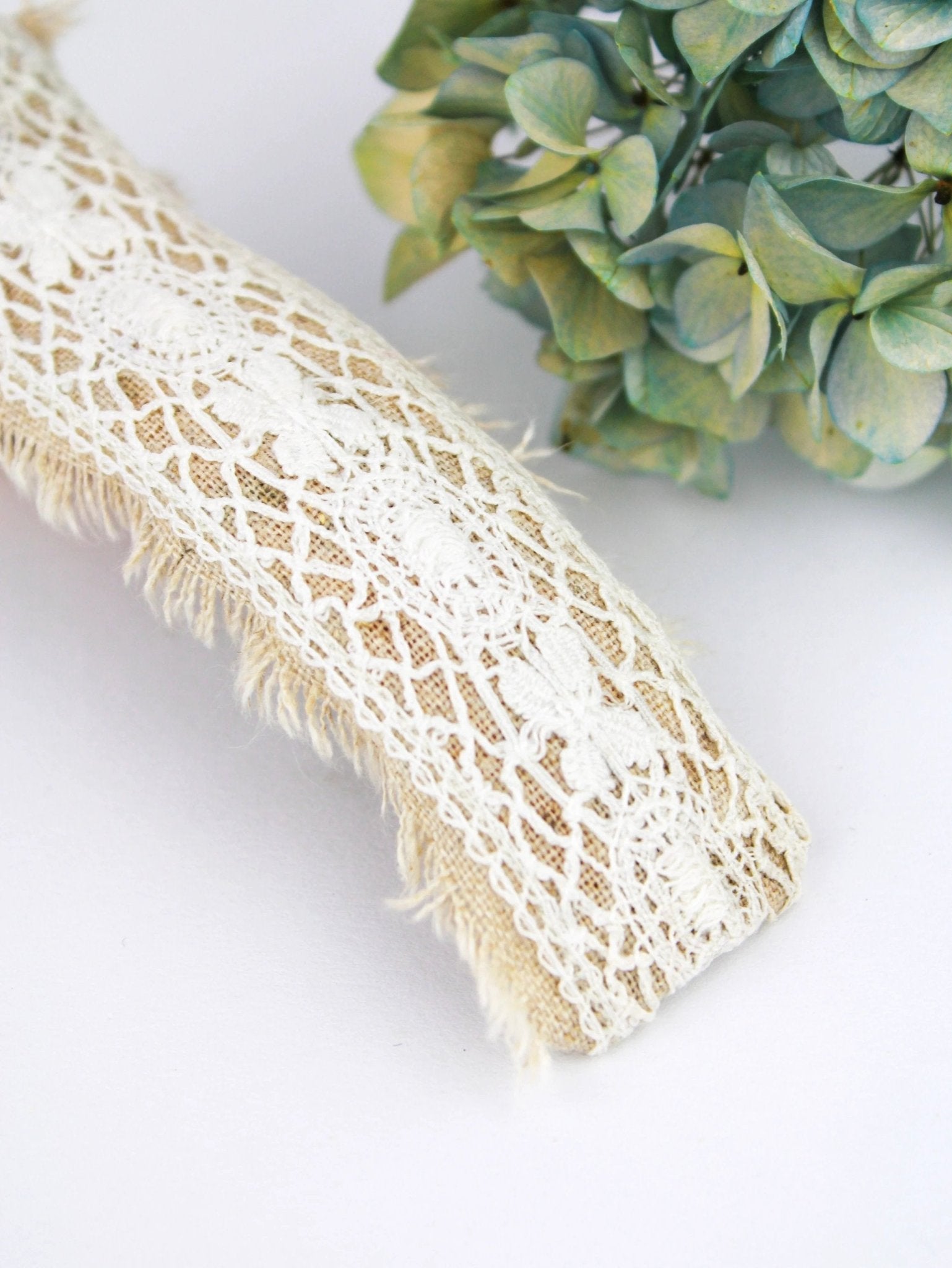 Amelia Lace and Linen Hair Clip by Ash & Rose