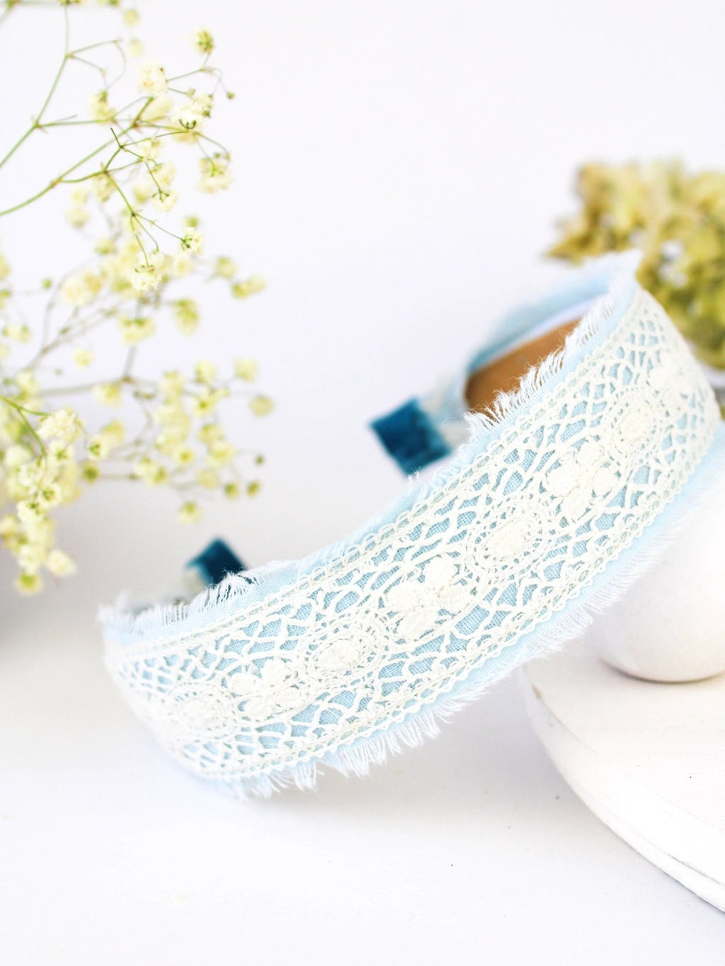 Amelia Lace and Linen Headband by Ash & Rose