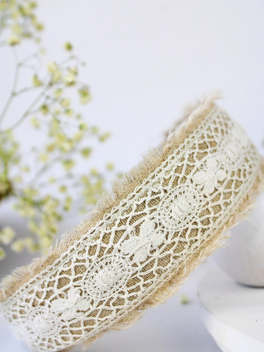 Amelia Lace and Linen Headband by Ash & Rose