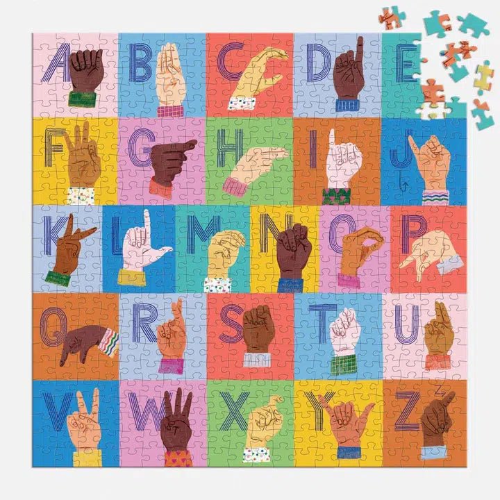 American Sign Language Alphabet 500 Piece Jigsaw Puzzle Mudpuppy Jigsaw Puzzle La Vie Bien American Sign Language Alphabet 500 Piece Jigsaw Puzzle Mudpuppy