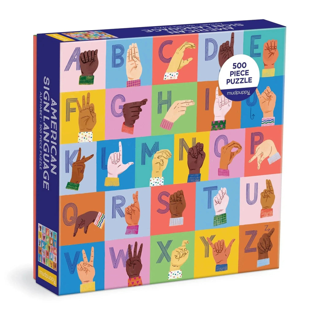 American Sign Language Alphabet 500 Piece Jigsaw Puzzle Mudpuppy Jigsaw Puzzle La Vie Bien American Sign Language Alphabet 500 Piece Jigsaw Puzzle Mudpuppy