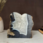 Amethyst and Agate Bookend Pair (7 Lb.) natural geode crystals, extra Large amethysts from Uruguay Amethyst Geodes La Vie Bien Amethyst and Agate Bookend Pair (7 Lb.) natural geode crystals, extra Large amethysts from Uruguay