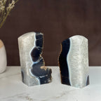 Amethyst and Agate Bookend Pair (7 Lb.) natural geode crystals, extra Large amethysts from Uruguay Amethyst Geodes La Vie Bien Amethyst and Agate Bookend Pair (7 Lb.) natural geode crystals, extra Large amethysts from Uruguay