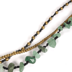 Amethyst and Jade with Brass Ball Necklace - Thailand Jewelry La Vie Bien Amethyst and Jade with Brass Ball Necklace - Thailand