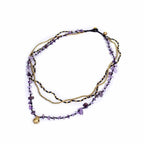 Amethyst and Jade with Brass Ball Necklace - Thailand Jewelry La Vie Bien Amethyst and Jade with Brass Ball Necklace - Thailand