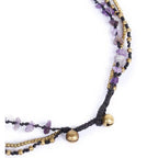 Amethyst and Jade with Brass Ball Necklace - Thailand Jewelry La Vie Bien Amethyst and Jade with Brass Ball Necklace - Thailand