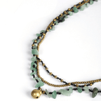 Amethyst and Jade with Brass Ball Necklace - Thailand Jewelry La Vie Bien Amethyst and Jade with Brass Ball Necklace - Thailand