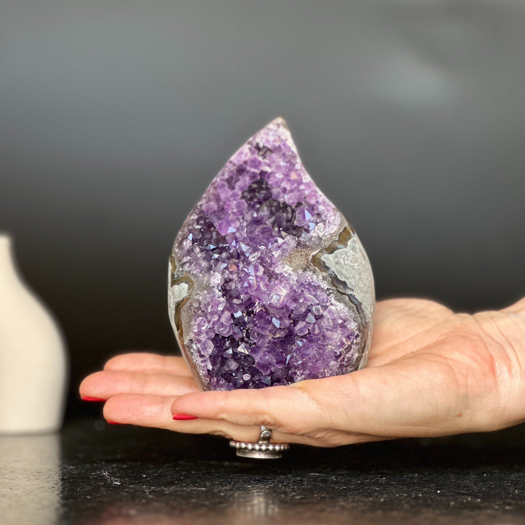 Amethyst gem, flame amethyst geode Amethyst Geodes La Vie Bien Amethyst gem, flame amethyst geode
