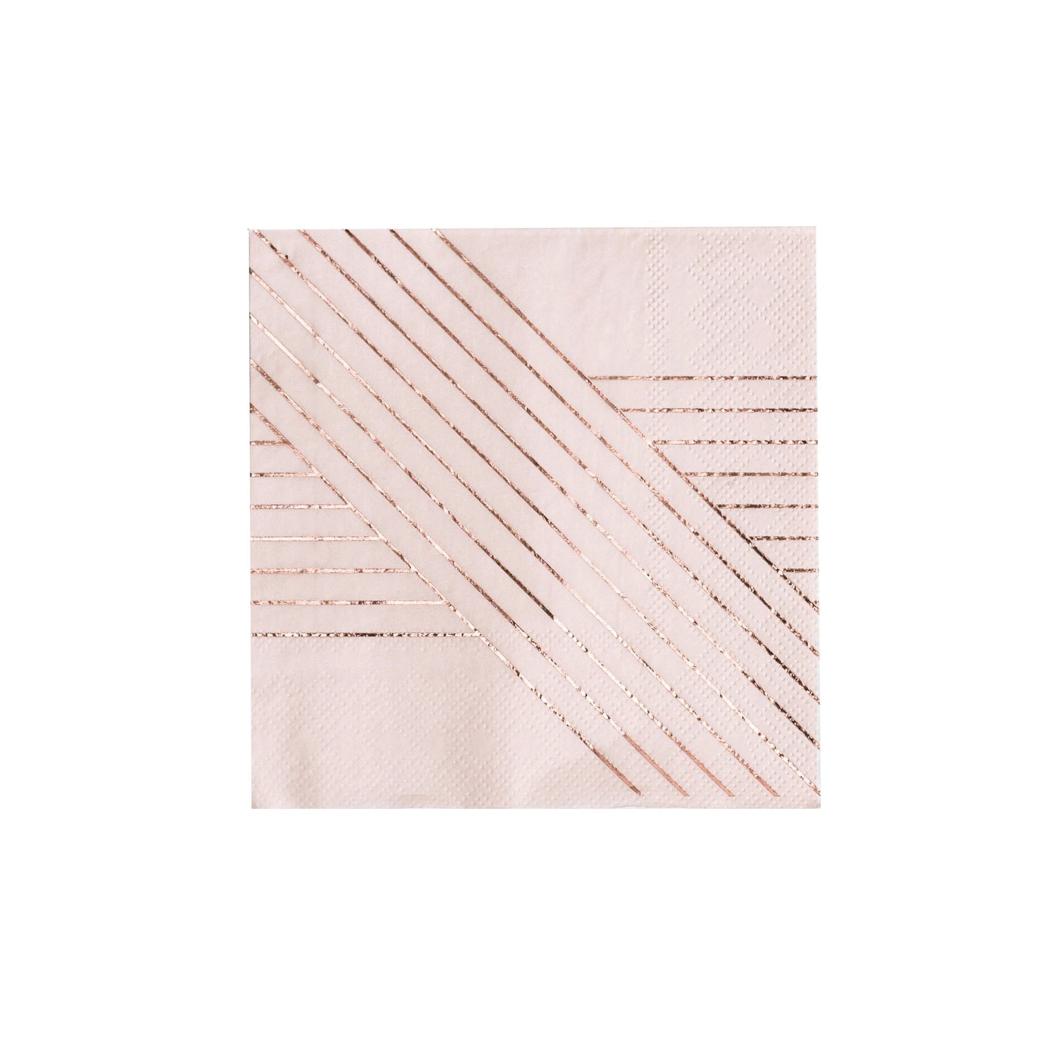 Amethyst - Pale Pink Striped Cocktail Paper Napkins by Harlow & Grey