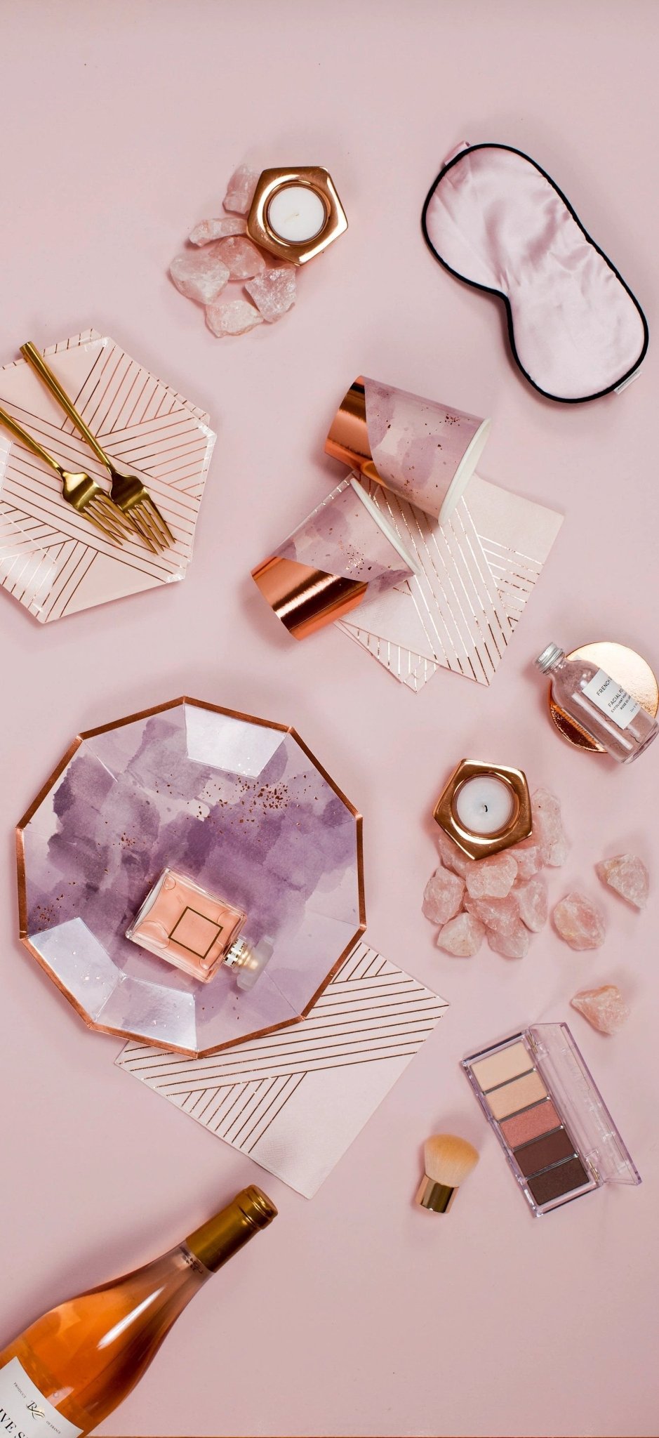 Amethyst - Pale Pink Striped Cocktail Paper Napkins by Harlow & Grey