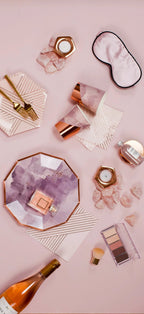 Amethyst - Pale Pink Striped Cocktail Paper Napkins by Harlow & Grey