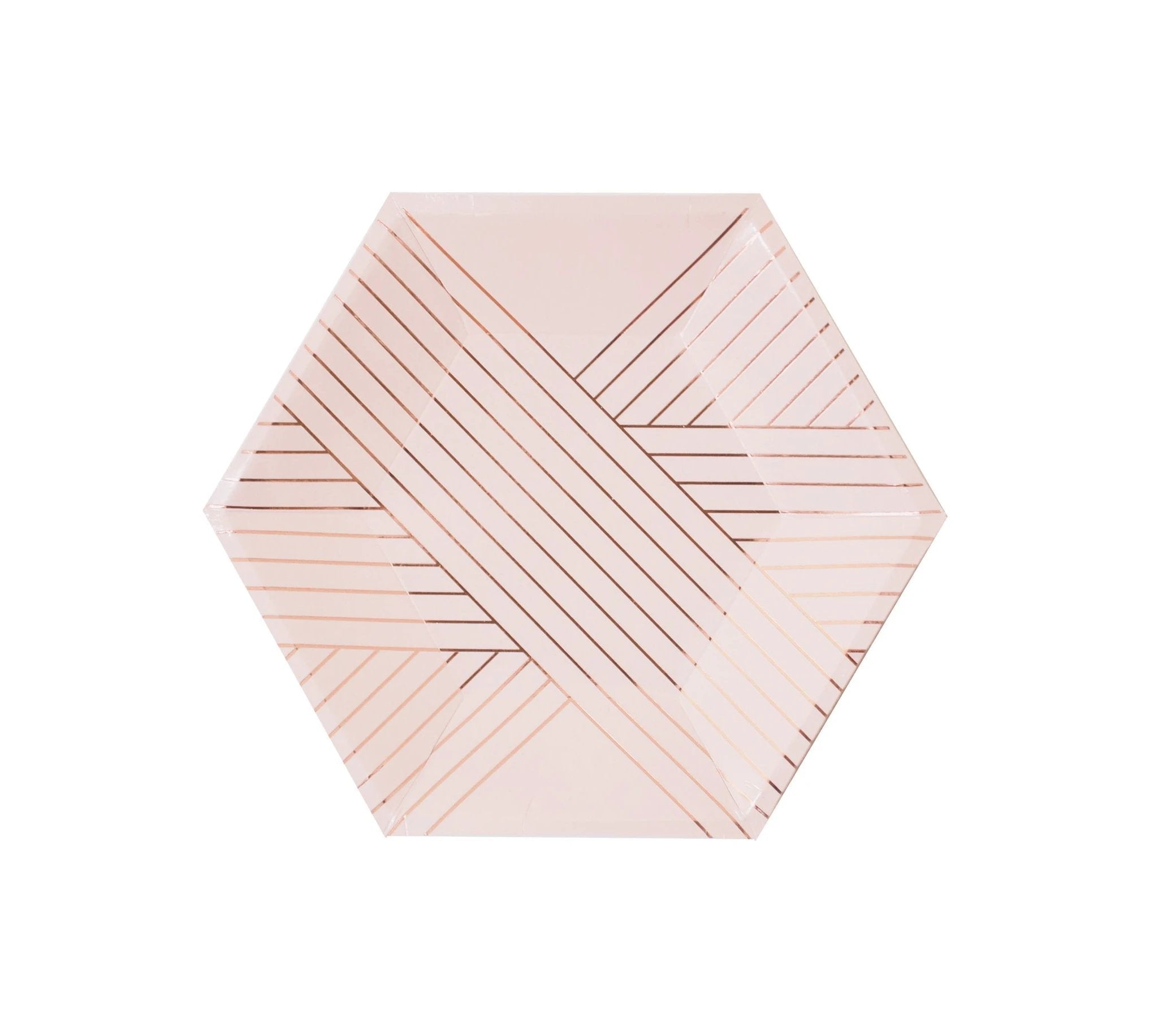Amethyst - Pale Pink Striped Small Paper Plates by Harlow & Grey