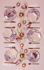 Amethyst - Pale Pink Striped Small Paper Plates by Harlow & Grey