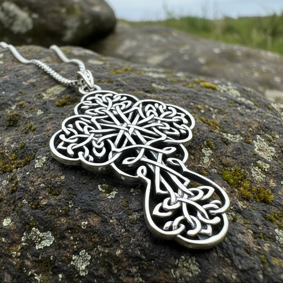 Amiens Celtic Cross Necklace in Sterling Silver Pendant La Vie Bien Amiens Celtic Cross Necklace in Sterling Silver