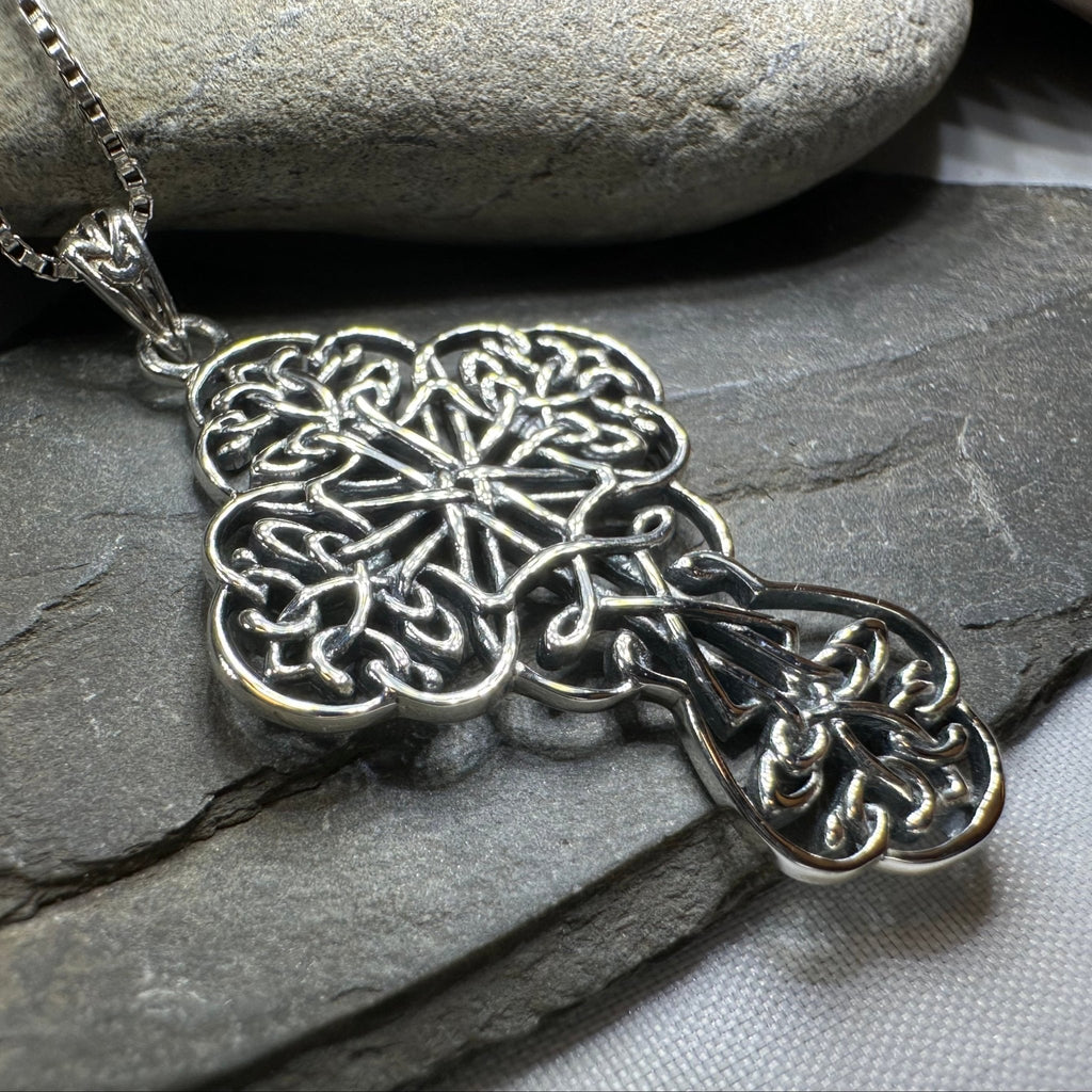 Amiens Celtic Cross Necklace in Sterling Silver Pendant La Vie Bien Amiens Celtic Cross Necklace in Sterling Silver