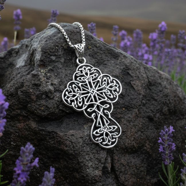 Amiens Celtic Cross Necklace in Sterling Silver Pendant La Vie Bien Amiens Celtic Cross Necklace in Sterling Silver