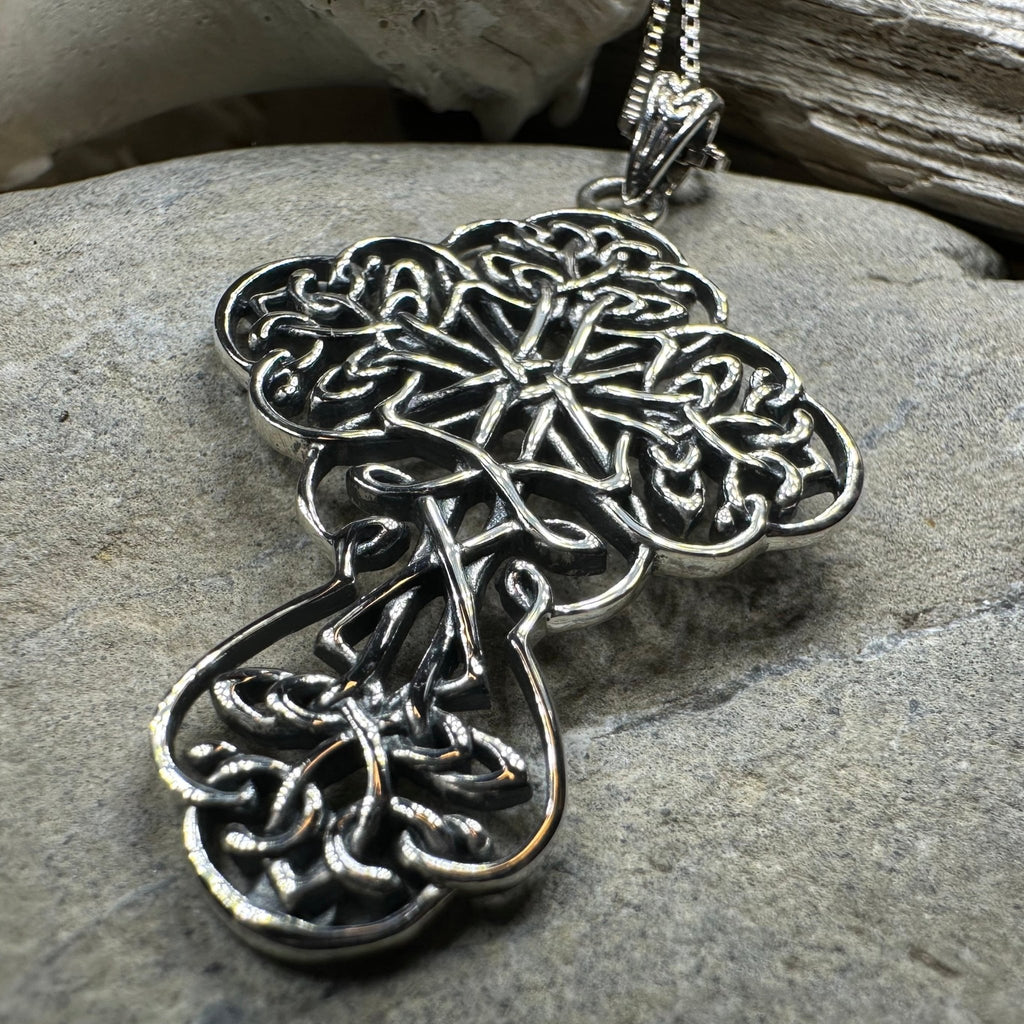 Amiens Celtic Cross Necklace in Sterling Silver Pendant La Vie Bien Amiens Celtic Cross Necklace in Sterling Silver