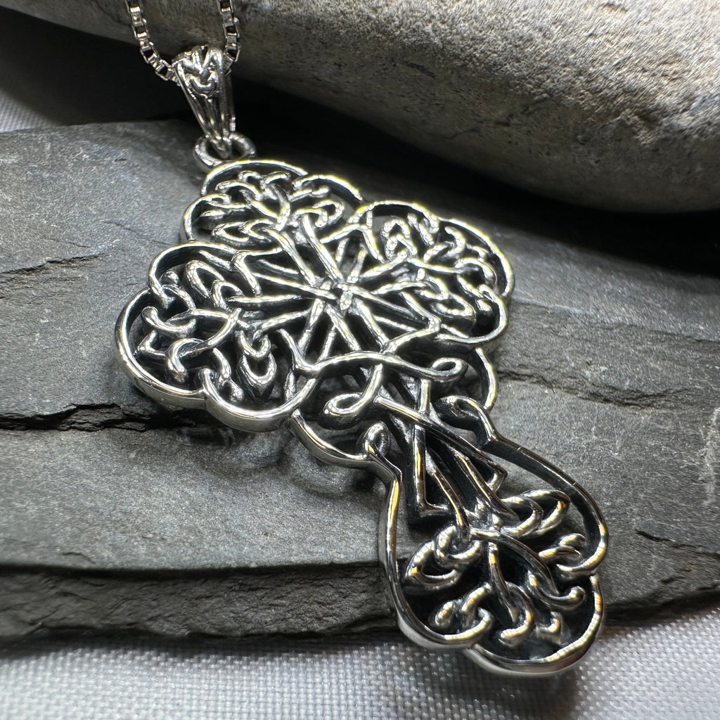 Amiens Celtic Cross Necklace in Sterling Silver Pendant La Vie Bien Amiens Celtic Cross Necklace in Sterling Silver