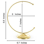 Crescent Moon Gold Metal Ornament Display Stand 8.8 Inches