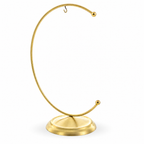 Crescent Moon Gold Metal Ornament Display Stand 8.8 Inches