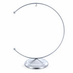 Crescent Moon Silver Metal Ornament Display Stand 8.8 Inches
