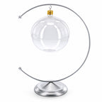 Crescent Moon Silver Metal Ornament Display Stand 8.8 Inches
